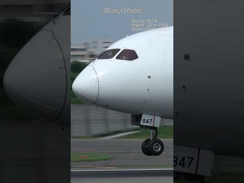 JAL B787-8 | Landing front gear touchdown | Osaka ITAMI Airport