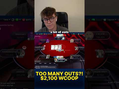 TOO MANY OUTS? $2,100 WCOOP! 😮‍💨😮‍💨 #poker #pokerstars #wcoop