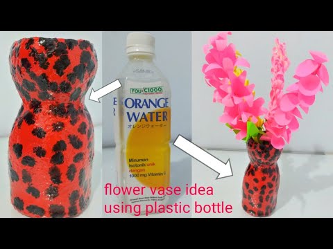 @how to make flower vase by plastic bottle,