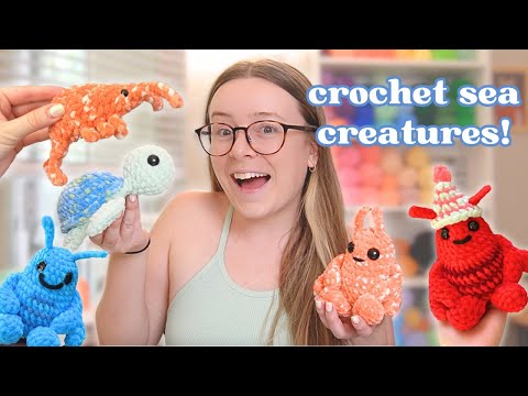 VLOG: A Week of Crocheting Sea Creatures! 🦐🦞 | chatty crochet with me🩷