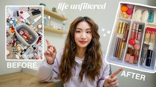 life unfiltered | organize ALL my makeup & skincare with me