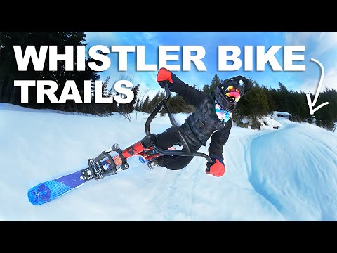 Riding Whistler Bike Trails on SKI BIKES (gone wrong)