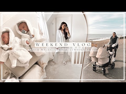 WEEKEND VLOG | Newborn Twins, GRWM & Beach Walks!