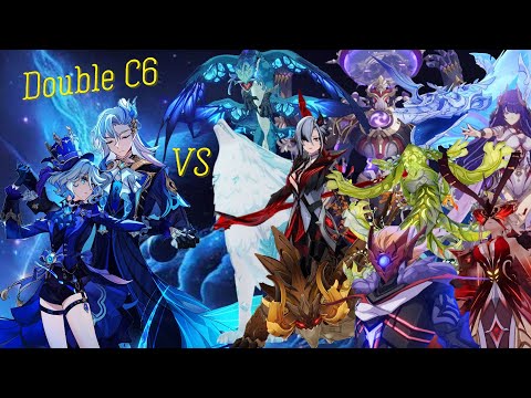 Double C6 Furina & Neuvillette VS every Weekly Boss (Speed Run)