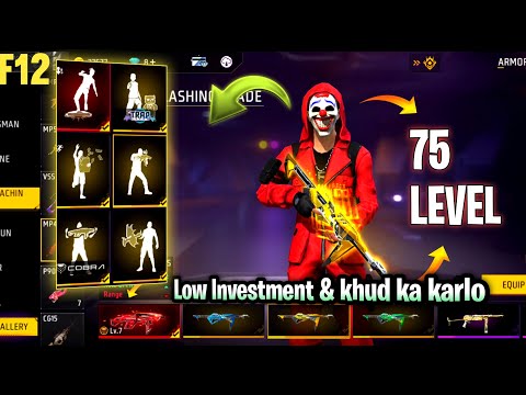 Free Fire Mastery: Level 75 Unlocked! Red Criminal Bundle Showcase |Evo Max Collection | MOOD OFF..