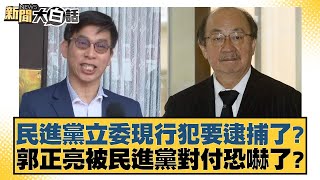 民進黨立委現行犯要逮捕了？郭正亮被民進黨對付恐嚇了？【新聞大白話】20250114-1｜葉元之 游淑慧 陳揮文