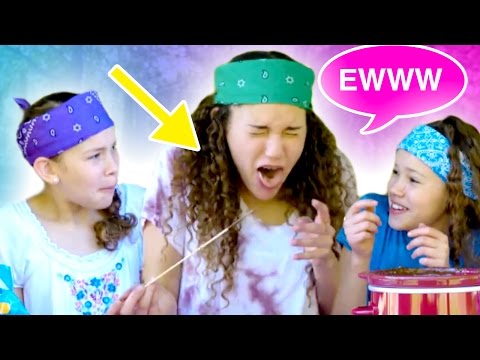 Gracie Eats A GROSS BUG!? Chocolate Fondue Challenge! (Haschak Sisters)