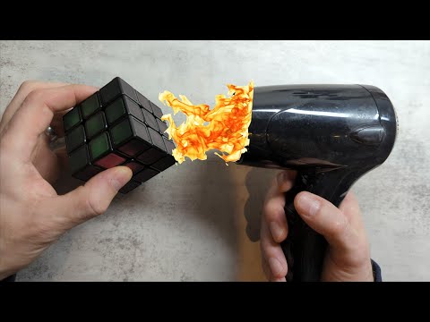 [134] Using a hair dryer to solve a Rubik's cube...