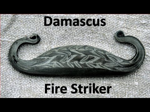 Forging pattern-welded fire striker