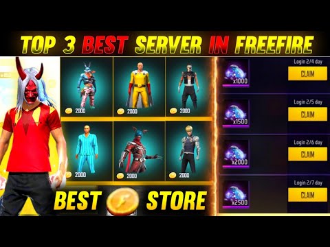 FREE FIRE TOP 3 BEST FREE DIAMOND SERVER | TOP 3 BEST FREE FIRE SERVER | FF BEST FREE ITEMS SERVER