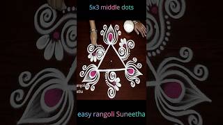 Quick easy 3 dots rangoli kolam designs & muggulu shorts