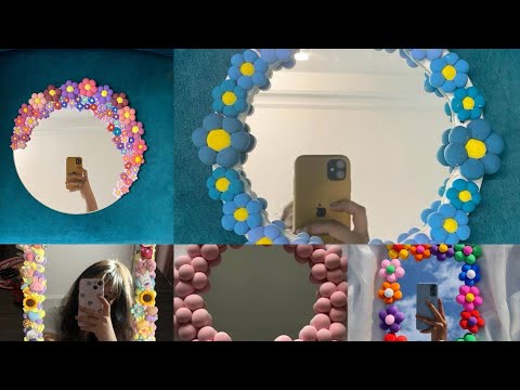 lovely decor for mirrors|| mirror decor with Clay||  home decor ideas|| clay DIY|| Eid decorations