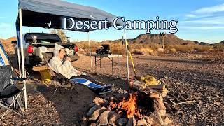 Enjoying the Desert While Camping, Having Fun with the Campfire, and Stargazing