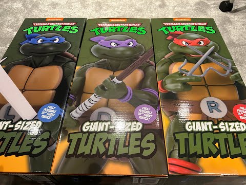 NECA Giant TMNT Figure Unboxing and Review. All three figures released so far!