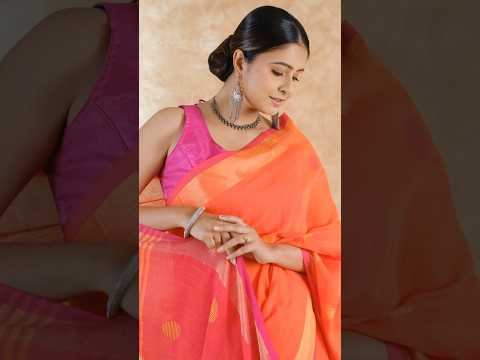 Introducing Jerry's Pure Khadi Cotton Saree ❤️ #jerryapp #youtubeshorts #khadisaree #shorts #cotton