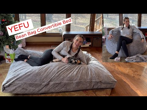 YEFU Bean Bag Convertible Bed to Chair, soft and comfy! #beanbagchairs #bed #convertible