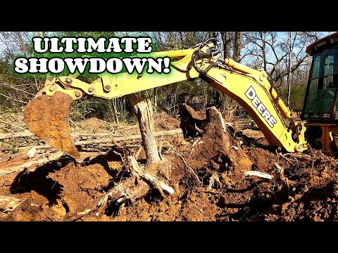 GIANT STUMP TRIES TO FIGHT BACK!! farm, tiny house, homesteading, RV life, RV living|