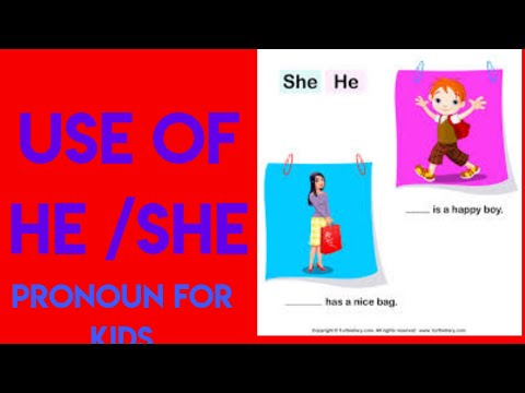 He and She Use for kids | Understanding “He” and “She” in English | lkg /ukg| He and She|