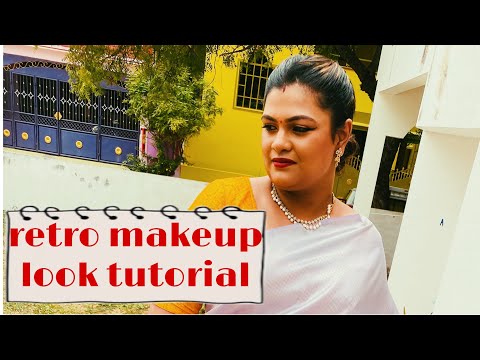 Retro makeup look in Tamil/ saree makeup look in Tamil/ wedding makeup look in Tamil/ glam look