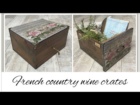 FRENCH COUNTRY WOODEN WINE CRATES