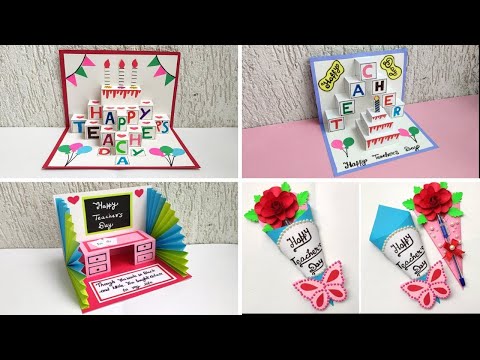 DIY - Teacher's Day card / Handmade Teachers day pop-up card making idea