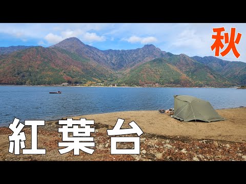 【山梨県】🍁秋の紅葉と西湖【紅葉台キャンプ場】【ソロキャンプ】