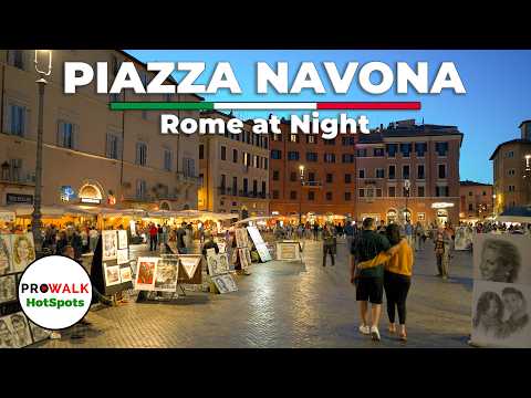 Piazza Navona at Night - Rome, Italy Tour [2024]