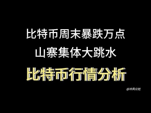 比特币行情分析：比特币周末暴跌万点 山寨集体大跳水