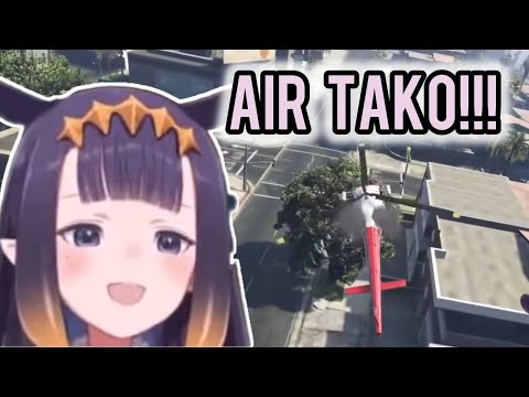 Ina experienced a tragic HELICOPTER accident, RIP Air Tako [HoloGTA] | [Ninomae Ina’nis / Hololive]