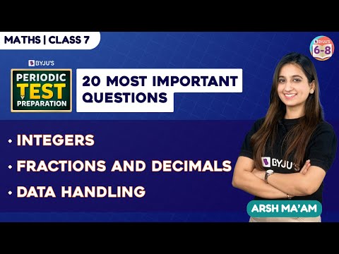 20 Most Important Questions from Integers, Fractions and Decimals, and Data Handling | Class 7 Math