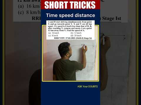 Short tricks #131 Time speed distance #rrb #maths #mathshortcuts #viral #mathtricks #rrbalp2024