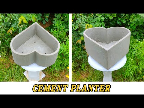 very easy craft | homemade cement pot | heart shape cement pot