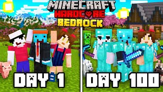 We Survived 100 Days in Bedrock Minecraft Hardcore...