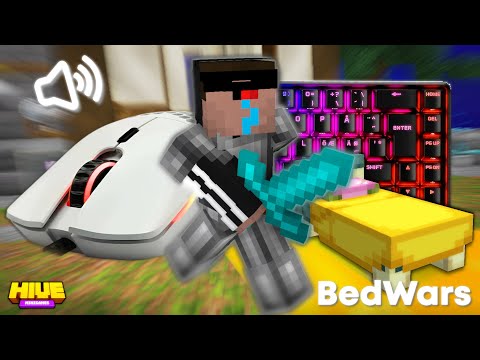 [480fps] Hive Bedwars Gameplay - Keyboard and mouse sounds (ft.@Gcsha @My5teering