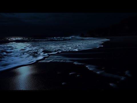 Calming Ocean Waves at Night | Soothing Waves Crashing on Beach | White Noise for Sleep