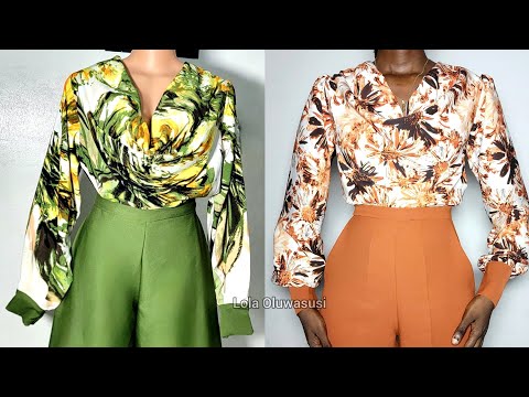 How To Cut And Sew A Stylish Cowl Neck Top With Sleeves