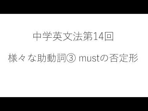 ⑭さまざまな助動詞 3 mustの否定形