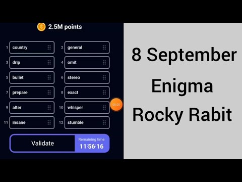 8 september Rocky Rabit enigma | 8 sep enigma