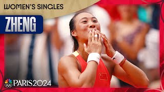 Zheng serves up a MONUMENTAL UPSET over Swiatek to reach singles final | Paris Olympics | NBC Sports