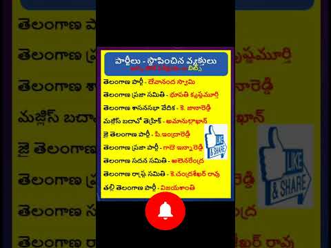 పార్టీలు-స్థాపించిన వ్యక్తులు#shorts#group#gk#tspsc#appsc#si#important#trs#kcr#telangana