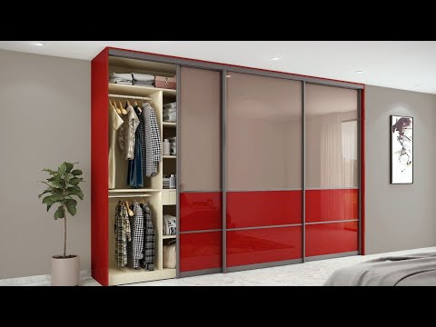 Latest Sliding Wardrobe Design For Bedroom | Wardrobe Door With Mirror|Wooden Cupboard Closet Design