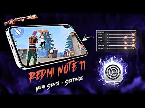 Best Settings⚙️ HUD + SENSI + DPI?? 👽 Redmi Note 11 📲 Ob44 ⚙️ 90% HEADSHOT RATE