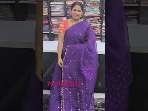 PURE HANDLOOM  SOFT ORGANZA HAND WORK SAREES|| SRI MANASA SAREES ANANTAPUR RAMNAGAR#viral#trending