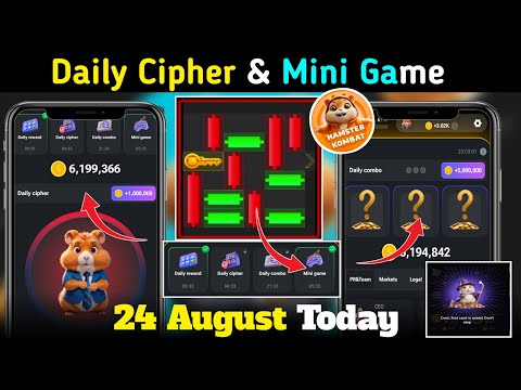 24 August Daily Cipher| Daily Mini Game| Hamster Combat 24 Daily Combo