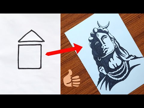 Mahadev drawing easy | Adiyogi drawing easy and tutorial