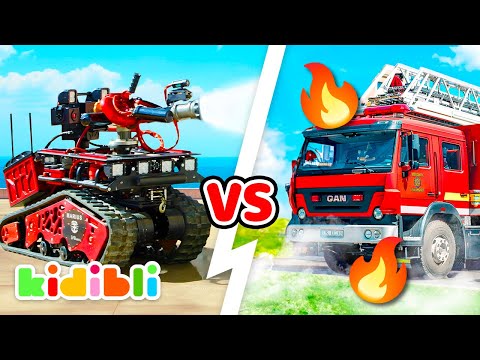 Robots VS Firefighters Compilation | Educational Videos for Kids | Kidibli