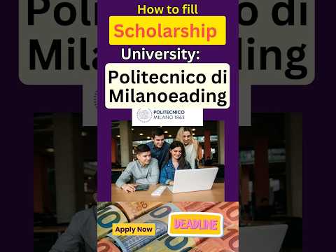 How to fill scholarship for University of Politecnico di Milano #shortindia #shorts #short #italy