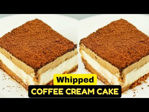 NO OVEN NO GAS Whipped Coffee Cream Cake | बिना गैस जलाये बनाये शानदार तीन लेयर वाला कॉफ़ी क्रीम केक