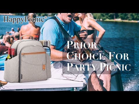 HappyPicnic Insulated Picnic Backpack for 4 Person | $100k Bonuses in Description