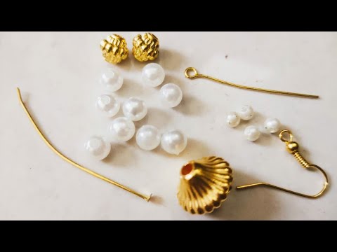 HOW TO MAKE PEARL EARRINGS AT HOME//DIY//HANDMADE JEWELLERY//HOORIYA STYLE..